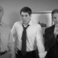(from left) Michael Peake as Dr. Chang, Matt Laumann as Ed, and Joe Deane as The President